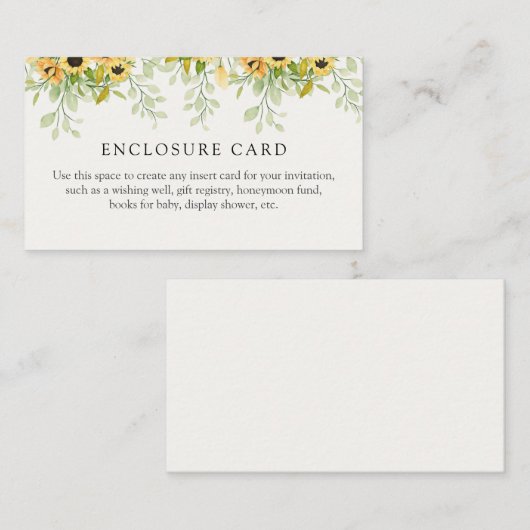 ひまわりシャワー格納装置カード エンクロージャーカード (正面/裏面)