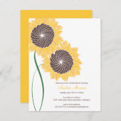ひまわりシャワー/パーティの招待状 招待状 (正面/裏面)