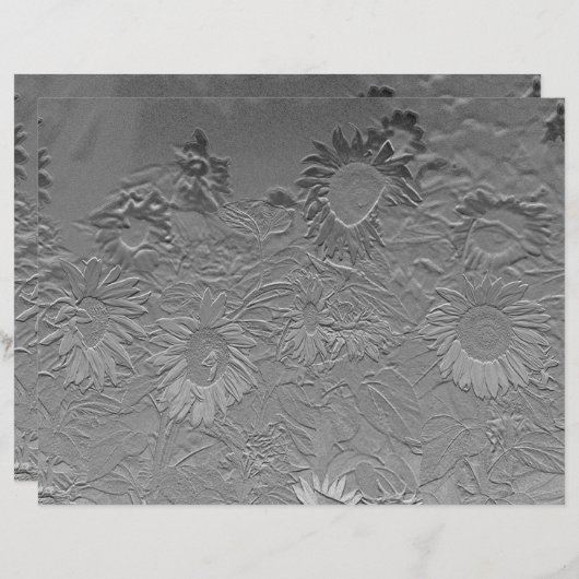 ひまわりシルバーグレイフローラデザインデクページ (正面/裏面)