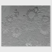 ひまわりシルバーグレイフローラデザインデクページ ラッピングペーパー (フラット)