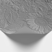 ひまわりシルバーグレイフローラデザインデクページ ラッピングペーパー (角)