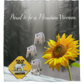 ひまわりシロクマフローラシャワーカーテン シャワーカーテン (正面)