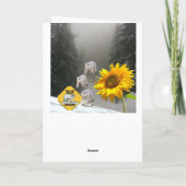 ひまわりシロクマフローラ折りグリーティングカード カード (裏面)