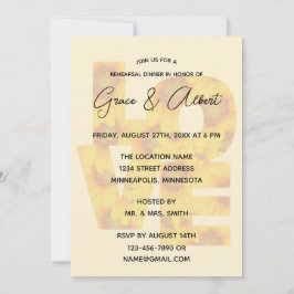 ひまわりシンプルのエレガントLOVEリハーサルディナー 招待状