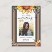 ひまわりシンプルの写真葬祭記念日 名刺 (正面)