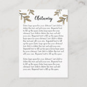 ひまわりシンプルの写真葬祭記念日 名刺 (裏面)