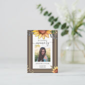 ひまわりシンプルの写真葬祭記念日 名刺 (スタンド正面)