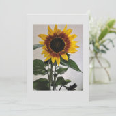 ひまわりシンプルの手書き用メモカード 招待状 (スタンド正面)