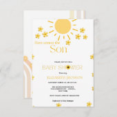 ひまわりシンプルの日照花ベビーシャワー 招待状 (正面/裏面)