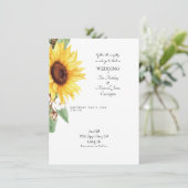 ひまわりシンプルの花と家族のインビタ 招待状 (スタンド正面)