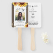 ひまわりシンプル写真葬式プログラム ハンドファン (正面&裏面)