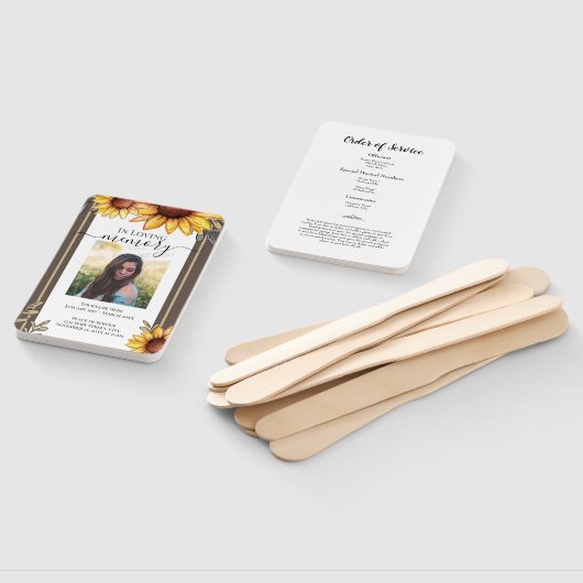 ひまわりシンプル写真葬式プログラム ハンドファン (組立なし)