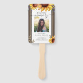 ひまわりシンプル写真葬式プログラム ハンドファン (正面)