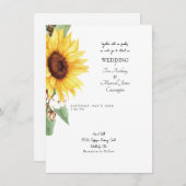 ひまわりシンプル家族と一緒 Invita 招待状 (正面/裏面)