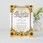 ひまわりシンプル結婚式招待状 招待状 (スタンド正面)