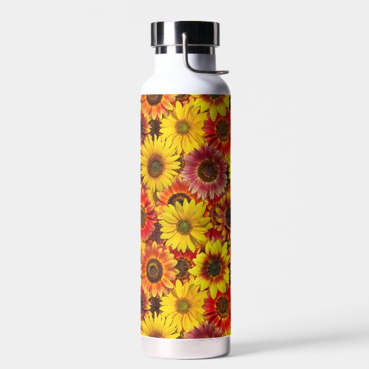 ひまわりシームレスパターン ウォーターボトル (左面)