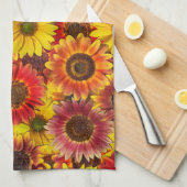 ひまわりシームレスパターン キッチンタオル (四つ折り)