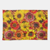ひまわりシームレスパターン キッチンタオル (横)