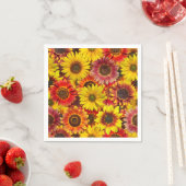 ひまわりシームレスパターン スタンダードカクテルナプキン (インサイチュ)
