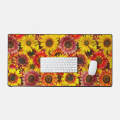 ひまわりシームレスパターン デスクマット (キーボード&マウス)