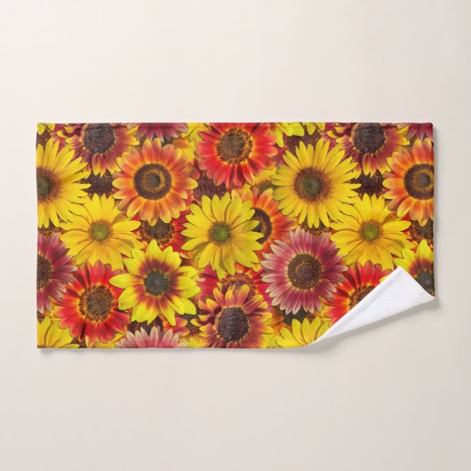 ひまわりシームレスパターン バスタオルセット (ハンドタオル)