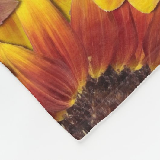 ひまわりシームレスパターン フリースブランケット (角)