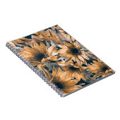 ひまわりシームレスパターン。秋の水彩 ノートブック (右側)