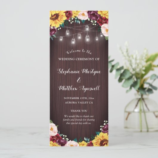 ひまわりジャースライツウッドブルゴーニュ赤面結婚ズ プログラム (スタンド正面)