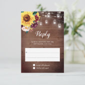 ひまわりジャールライツブルゴーニュ赤面結婚フローラ 出欠カード (スタンド正面)