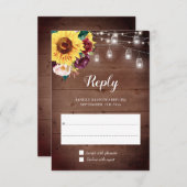 ひまわりジャールライツブルゴーニュ赤面結婚フローラ 出欠カード (正面/裏面)