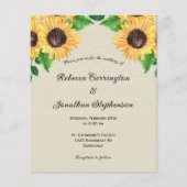 ひまわりジョイボホカントリー予算の結婚式の招待 チラシ (正面)