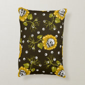 ひまわりスカルユニーク：シームレスパターン。 アクセントクッション (裏面(縦))