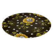 ひまわりスカルユニーク：シームレスパターン。 カッティングボード (角)