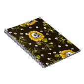 ひまわりスカルユニーク:シームレスパターン。 ノートブック (右側)