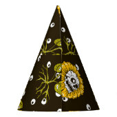 ひまわりスカルユニーク:シームレスパターン。 パーティーハット (裏面)