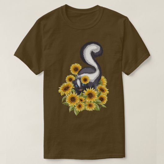 ひまわりスカンクペット愛動物飼育員獣医 Tシャツ (デザイン正面)