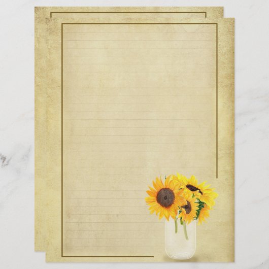 ひまわりスクラップブック並み筆記用紙 (正面/裏面)