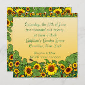 ひまわりスクロールハンドスティング招待状 招待状 (正面/裏面)