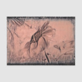 ひまわりスケッチセピアヴィンテージアンティークデコページ 薄葉紙 (正面)