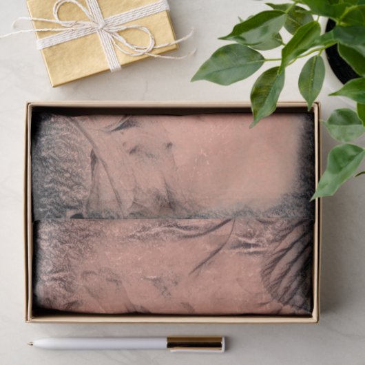 ひまわりスケッチセピアヴィンテージアンティークデコページ 薄葉紙 (ギフト)