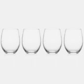 ひまわりスケパーソナライズされた結婚ッチ ステムなしワイングラス (左)