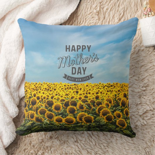 ひまわりスタイリッシュのエレガント最高のお母さんフローラ クッション (ブランケット)