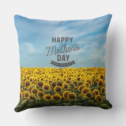 ひまわりスタイリッシュのエレガント最高のお母さんフローラ クッション (裏面)
