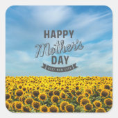 ひまわりスタイリッシュのエレガント最高のお母さんフローラ スクエアシール (正面)