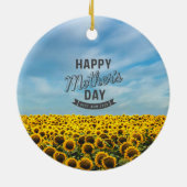 ひまわりスタイリッシュのエレガント最高のお母さんフローラ セラミックオーナメント (裏面)