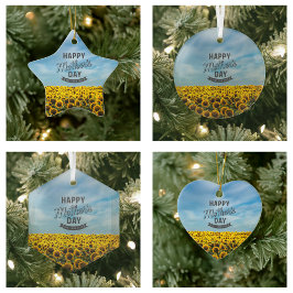 ひまわりスタイリッシュのエレガント最高のお母さんフローラ セラミックオーナメント