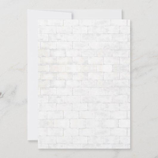 ひまわりスタイリッシュホワイトグレーレンガフローラ誕生日 招待状 (裏面)