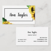 ひまわりスタイリッシュモダンガーリー 名刺 (正面/裏面)