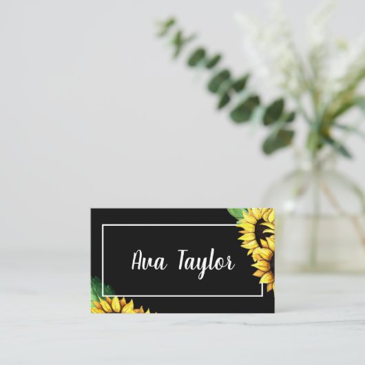 ひまわりスタイリッシュモダンガーリー 名刺 (スタンド正面)