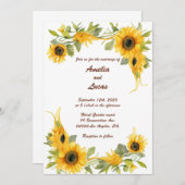 ひまわりスタイル:パーソナライズされた結婚式招待状 招待状 (正面/裏面)